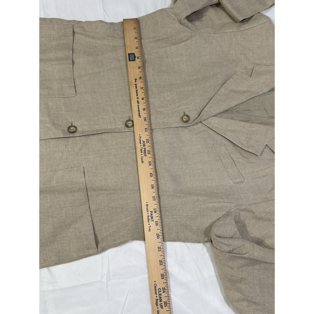 L.L. Bean Vtg ‎ blazer/coat Brushed Cotton Tan/Beige work/business 3/4 Sleeves - Picture 7 of 15